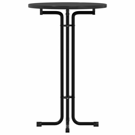Eettafel Ø 70x110 cm bewerkt hout en staal zwart 4