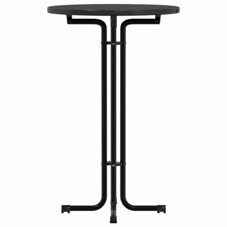Eettafel Ø 70x110 cm bewerkt hout en staal zwart 5