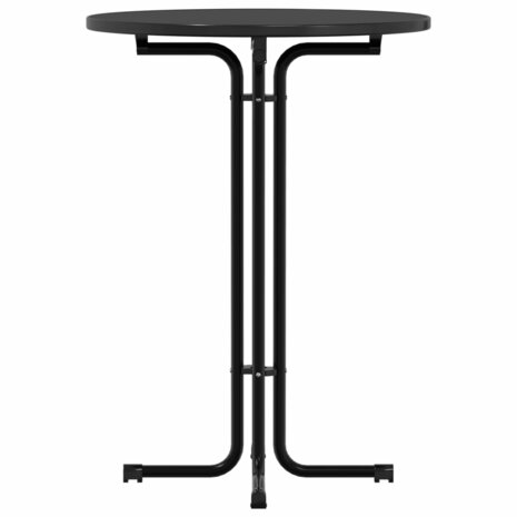 Eettafel Ø 80x110 cm bewerkt hout en staal zwart 5