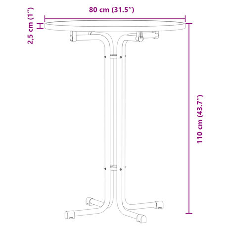 Eettafel Ø 80x110 cm bewerkt hout en staal zwart 9
