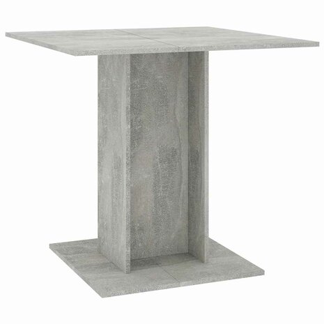 Eettafel 80x80x75 cm bewerkt hout betongrijs 2