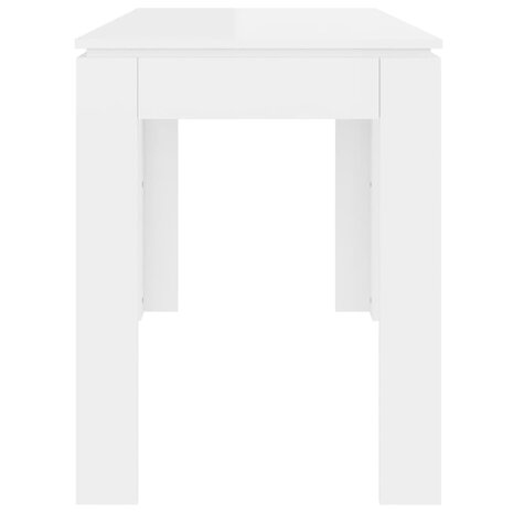 Eettafel 120x60x76 cm bewerkt hout hoogglans wit 5