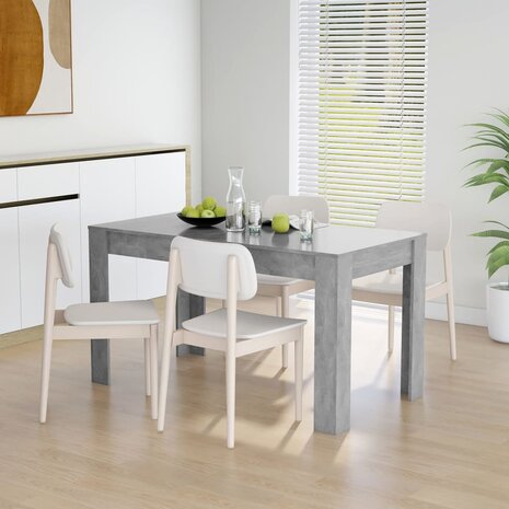 Eettafel 140x74,5x76 cm spaanplaat betongrijs 1
