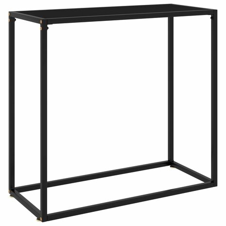 Wandtafel 80x35x75 cm gehard glas zwart 1