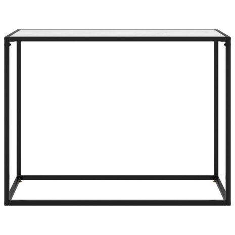 Wandtafel 100x35x75 cm gehard glas wit 2