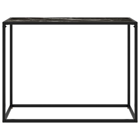 Wandtafel 100x35x75 cm gehard glas zwart 2