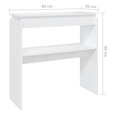 Wandtafel 80x30x80 cm bewerkt hout wit 6