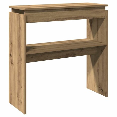 Wandtafel 80x30x80 cm bewerkt hout artisanaal eikenkleurig 6
