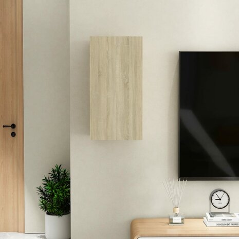 Tv-meubel 30,5x30x60 cm bewerkt hout sonoma eikenkleurig 9