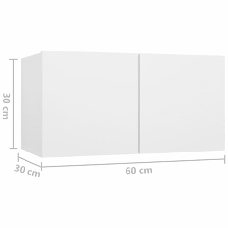 Tv-hangmeubel 60x30x30 cm wit 8