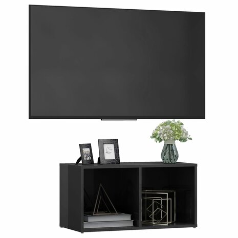 Tv-meubel 72x35x36,5 cm bewerkt hout hoogglans grijs 3