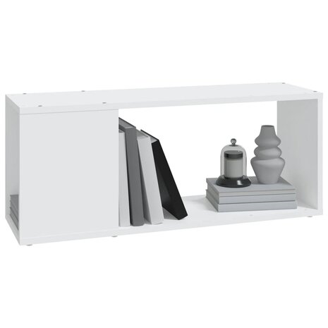 Tv-meubel 80x24x32 cm bewerkt hout wit 4