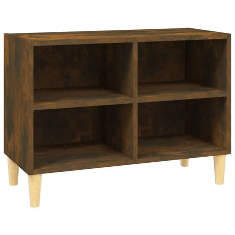Tv-meubel met houten poten 69,5x30x50 cm gerookt eikenkleurig 2