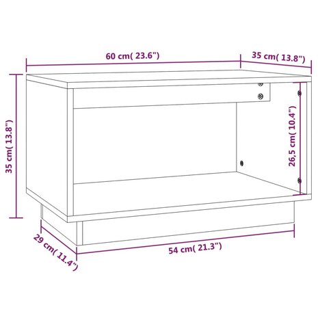 Tv-meubel 60x35x35 cm massief grenenhout honingbruin 8