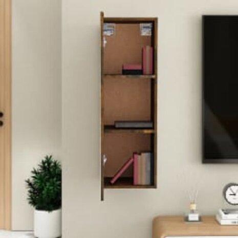 Tv-meubel 30,5x30x90 cm bewerkt hout gerookt eikenkleur 7