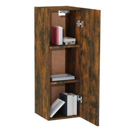 Tv-meubel 30,5x30x90 cm bewerkt hout gerookt eikenkleur 8