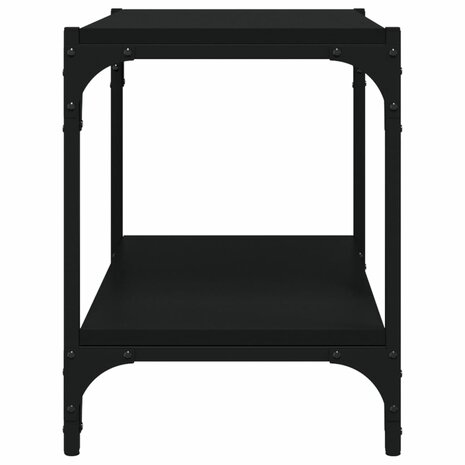 Tv-meubel 60x33x41 cm bewerkt hout en staal zwart 6