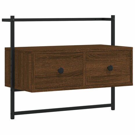 Tv-meubel wandgemonteerd 60,5x30x51 cm hout bruin eikenkleur 2