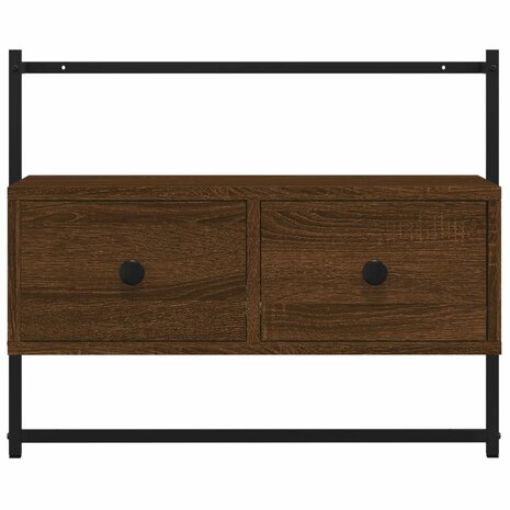 Tv-meubel wandgemonteerd 60,5x30x51 cm hout bruin eikenkleur 6