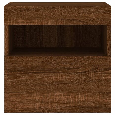 Tv-wandmeubel met LED-verlichting 40x30x40 cm bruin eikenkleur 9