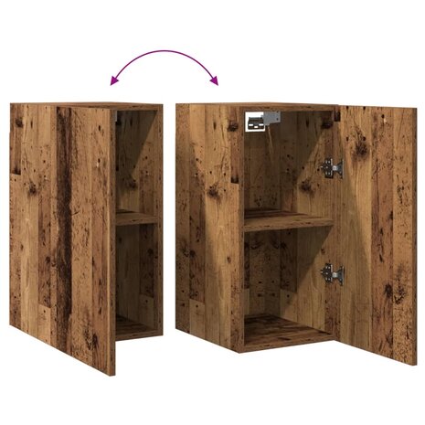 Tv-meubel 30,5x30x60 cm bewerkt hout oud houtkleurig 8