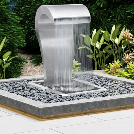 Tuinwaterval 52,4x34,2x82 cm roestvrij staal zilverkleurig 1