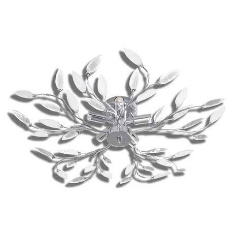 Plafondlamp met kristallen bladeren van acryl 5xE14 wit 2