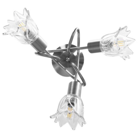 Plafondlamp met glazen tulpvormige kappen 3xE14 transparant 5