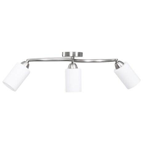 Plafondlamp met keramieke cilindervormige kappen 3xE14 wit 2