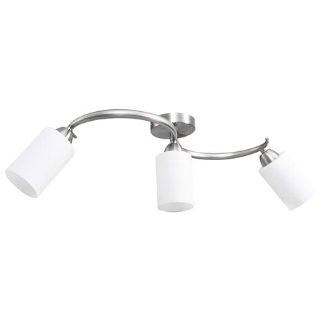 Plafondlamp met keramieke cilindervormige kappen 3xE14 wit 4