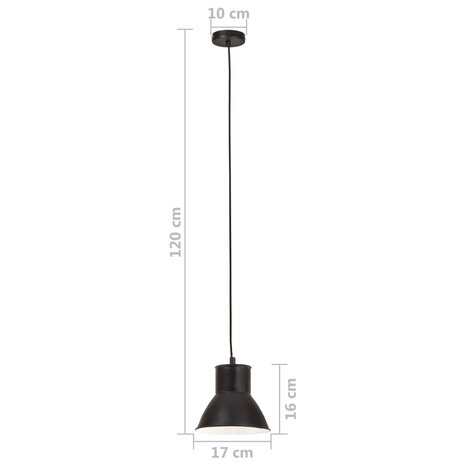 Hanglamp rond 25 W E27 17 cm zwart 9