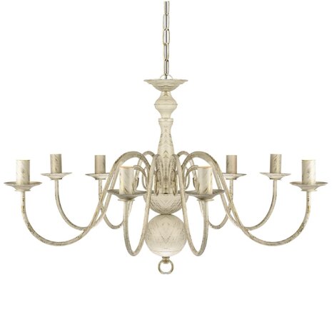 Kroonluchter wit metaal 8 x E14 lampen 4