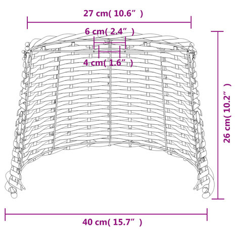 Plafondlampenkap Ø40x26 cm wicker wit 7