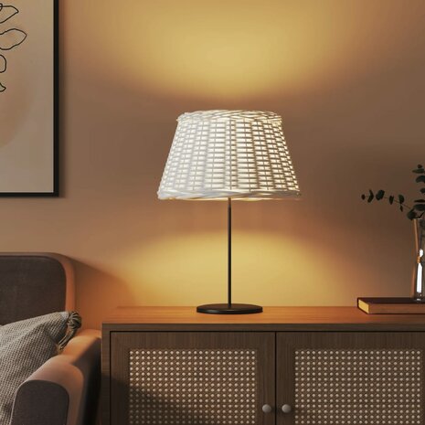 Lampenkap Ø50x30 cm wicker wit 3
