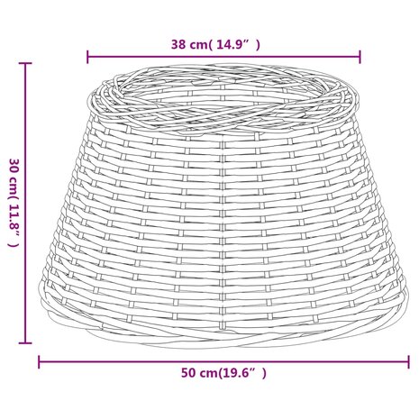 Lampenkap Ø50x30 cm wicker wit 6