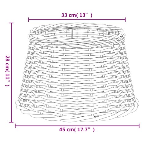 Lampenkap Ø45x28 cm wicker bruin 6