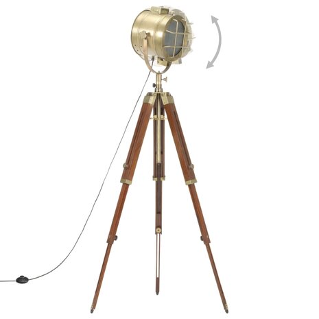 Vloerlamp driepoot 165 cm massief mangohout        3