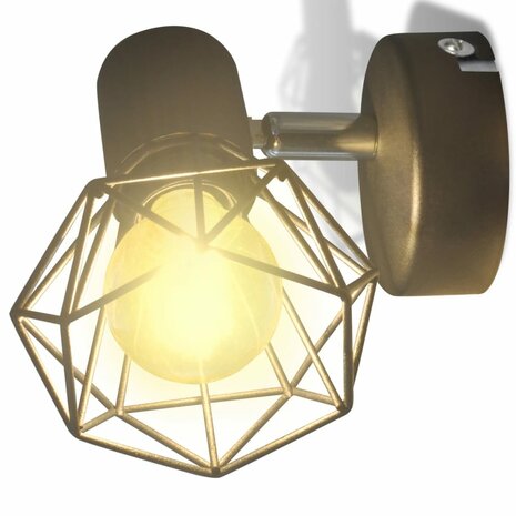 Wandlampen 2 st met LED industriële stijl zwart 5