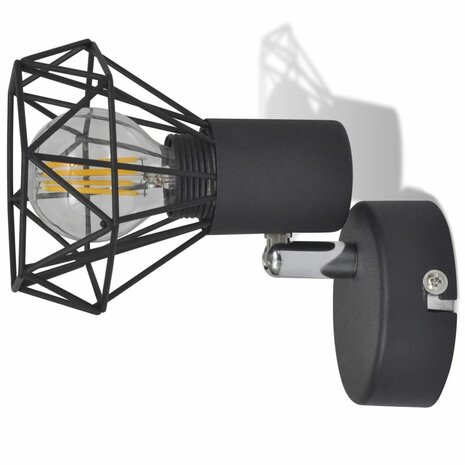 Wandlampen 2 st met LED industriële stijl zwart 9