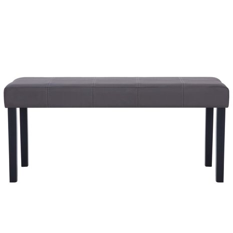 Bankje 106 cm kunstleer grijs 3