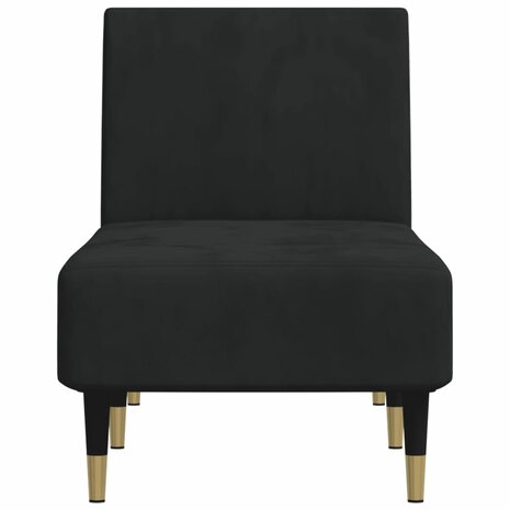 Chaise longue fluweel zwart 4