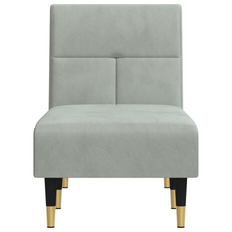 Chaise longue fluweel lichtgrijs 4