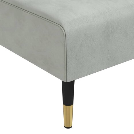 Chaise longue fluweel lichtgrijs 7