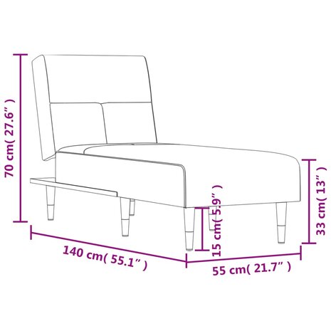 Chaise longue fluweel lichtgrijs 9