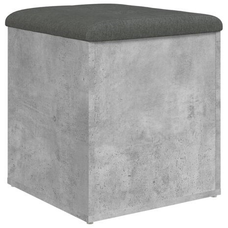 Opbergbankje 42x42x45 cm bewerkt hout betongrijs 7