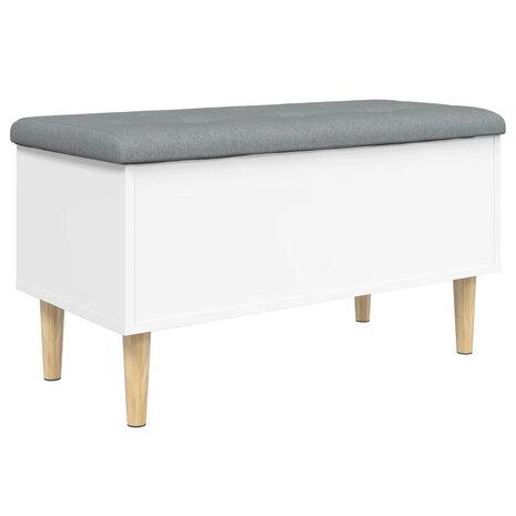 Opbergbankje 82x42x46 cm bewerkt hout wit 7