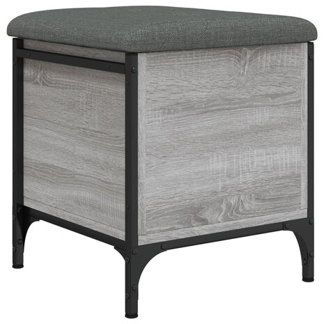 Opbergbankje 42x42x45 cm bewerkt hout grijs sonoma eikenkleurig 2