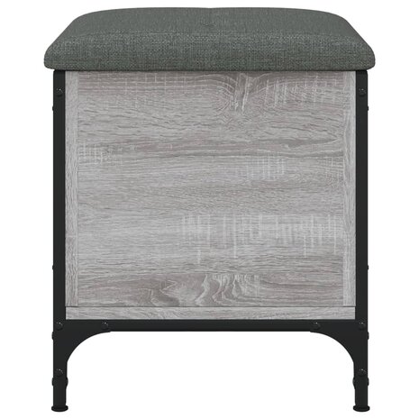 Opbergbankje 42x42x45 cm bewerkt hout grijs sonoma eikenkleurig 4