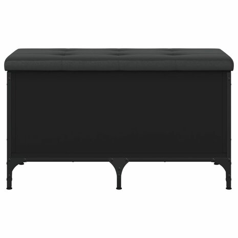 Opbergbankje 82x42x45 cm bewerkt hout zwart 4