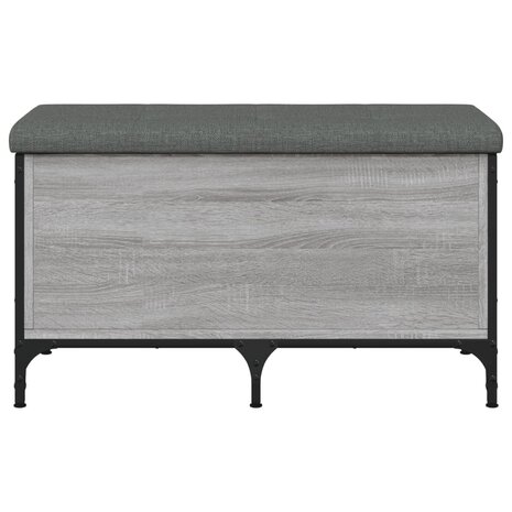 Opbergbankje 82x42x45 cm bewerkt hout grijs sonoma eikenkleurig 4